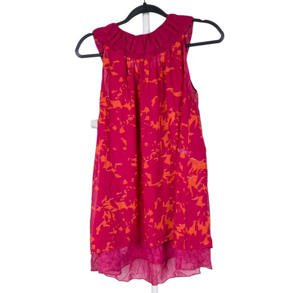 cAbi Tunic Origami Tank S Womens Pink Orange Sleeveless Blouse Long Textured - Picture 5 of 5